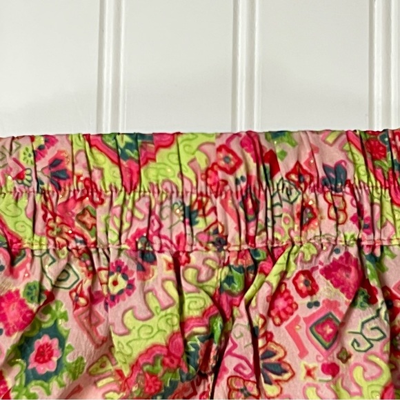 Cienna Pink Green Boho Print Silk Bree Short Shorts withh Belt size Small NEW - Picture 6 of 9